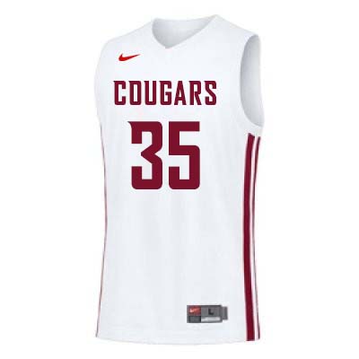 Men #35 Carter Skaggs Washington State Cougars College Basketball Jerseys Sale-White - Click Image to Close